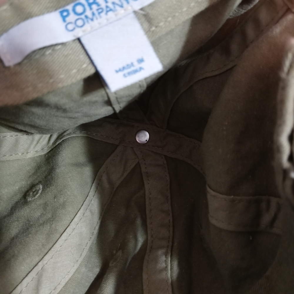 Port & Company beige/Blue Denim "CLARKSON GRAIN CO." ADJUSTABLE CAP TRUCKER HAT - Picture 7 of 7